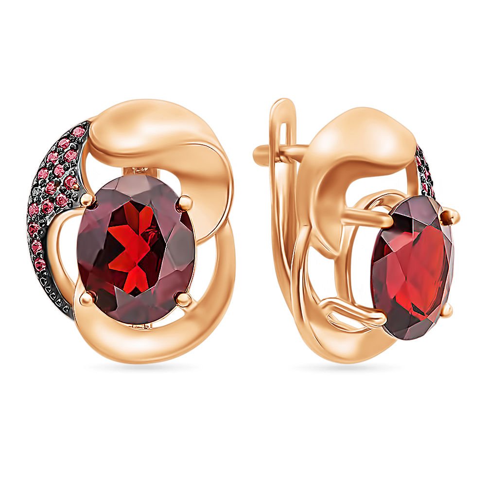 

Серьги из красного золота с гранатом, фианитом 585Gold 202005990, 202005990