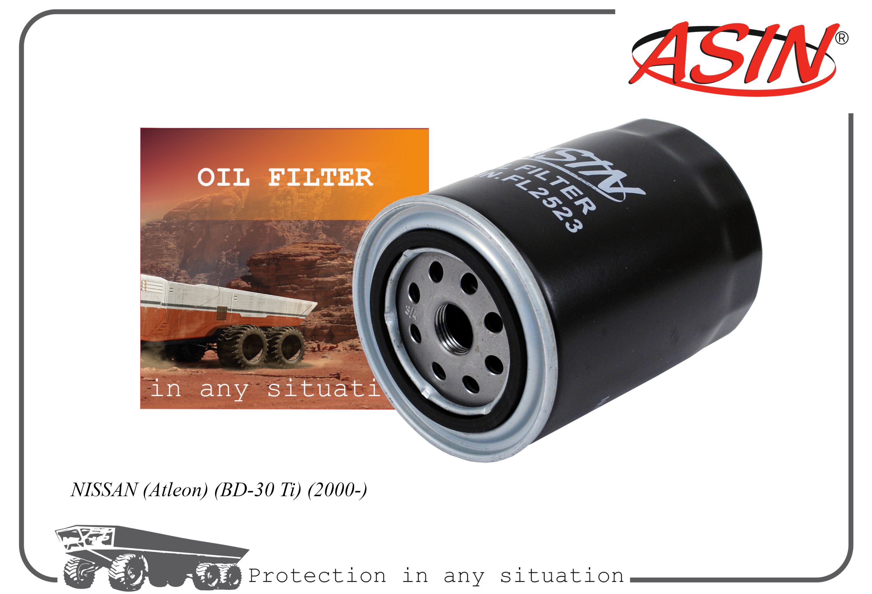 

Фильтр масляный ASIN 15208-7F40A ASIN.FL2523 для NISSAN Atleon BD-30 Ti 2000-