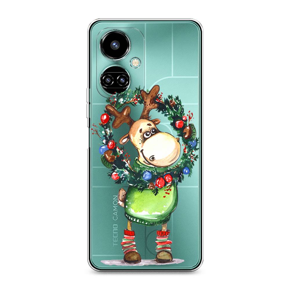 

Чехол на Tecno Camon 19 "Олень с новогодним венком", 302250-4