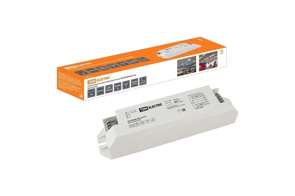 ЭПРА TDM EB-T8-236-EA3 osram эпра qtp optimal 1х18 40