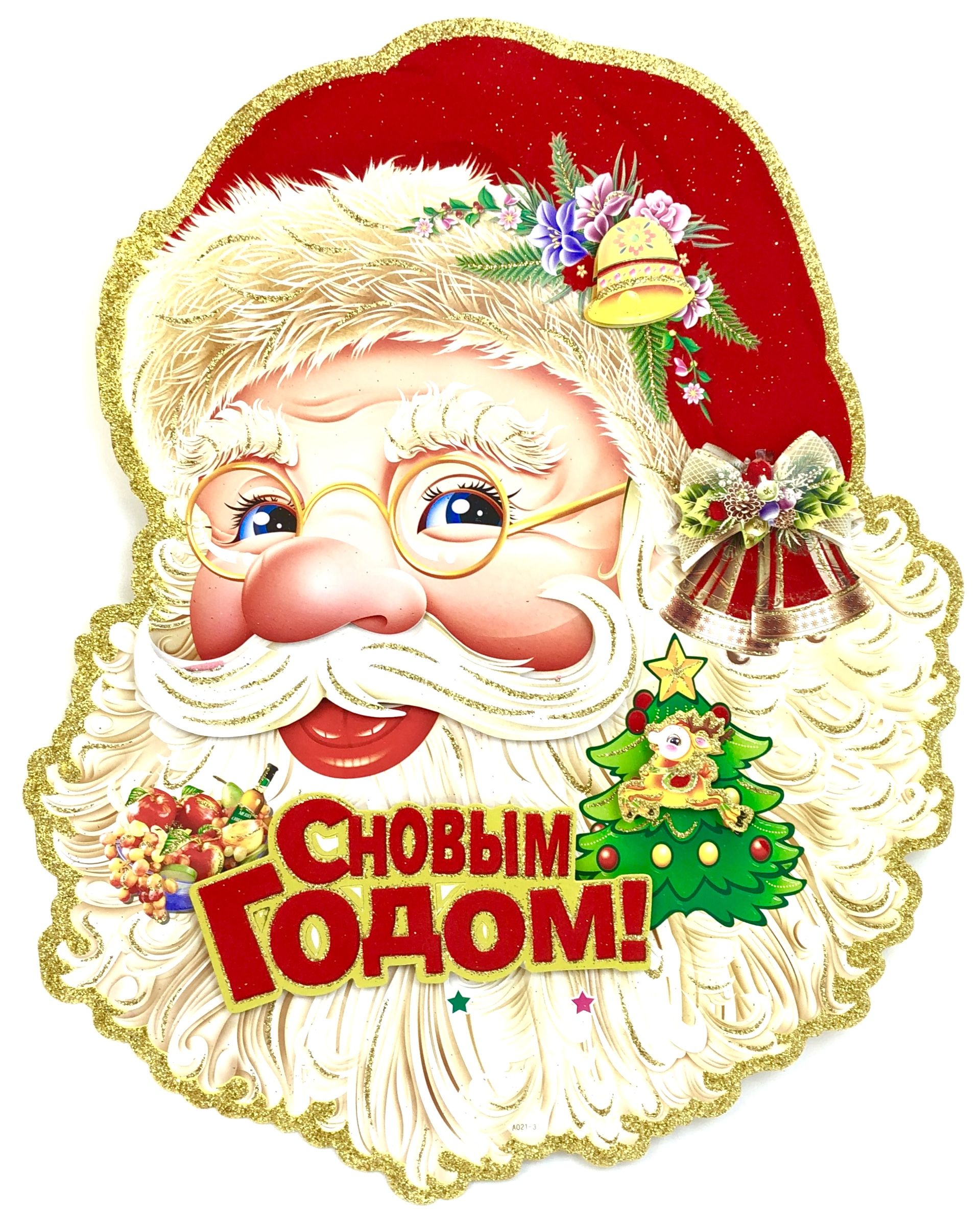 фото Панно новогоднее дед мороз, 42х35 см, новогоднее украшение, 2 шт playsmart