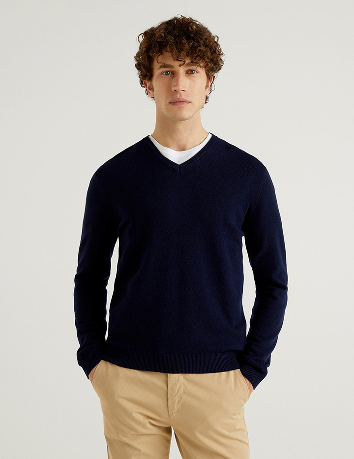 

Пуловер мужской 21A_1002U4407 United Colors of Benetton синий L, 21A_1002U4407