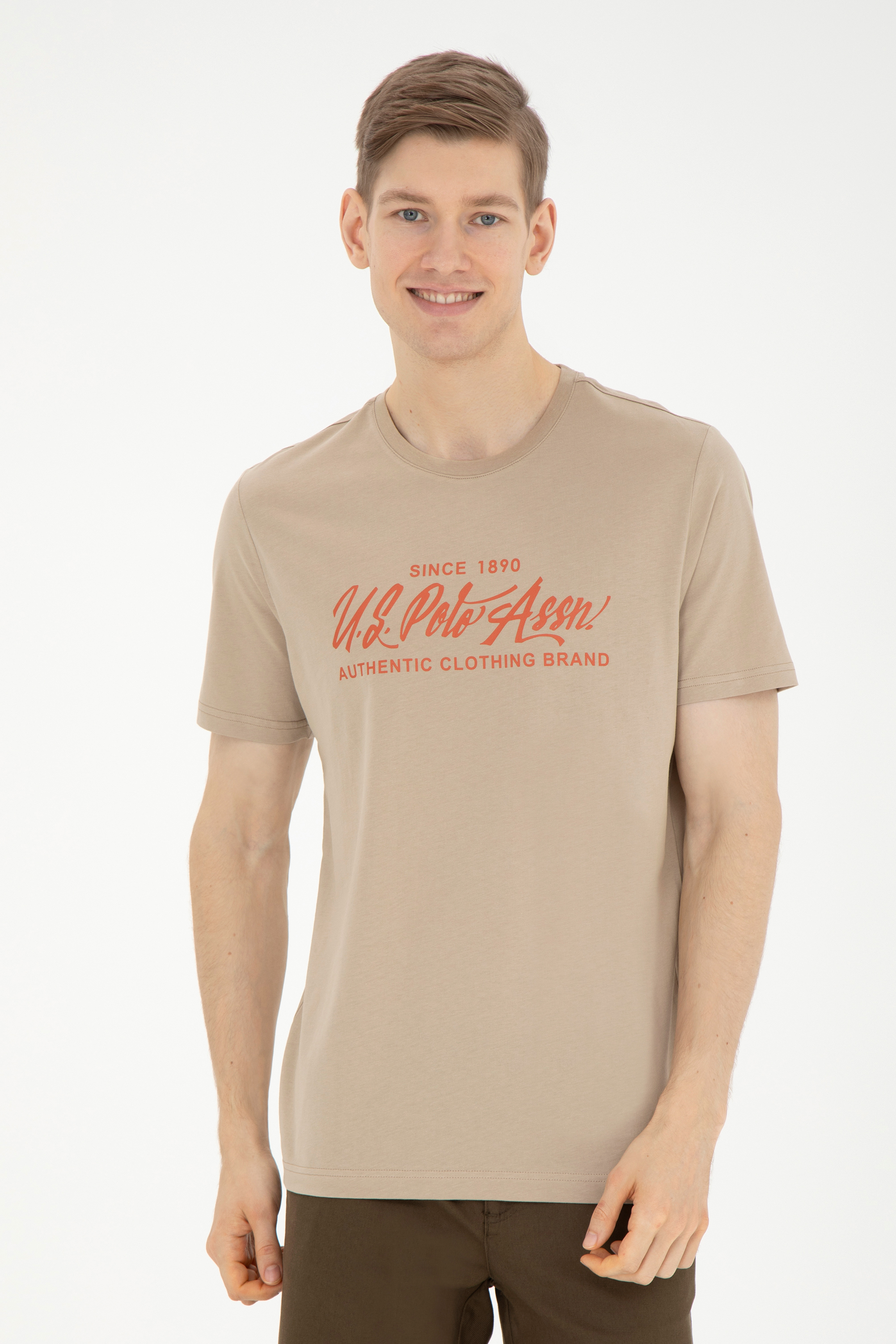 

Футболка мужская U.S. POLO Assn. G081GL0110ANTI бежевая M, Бежевый, G081GL0110ANTI