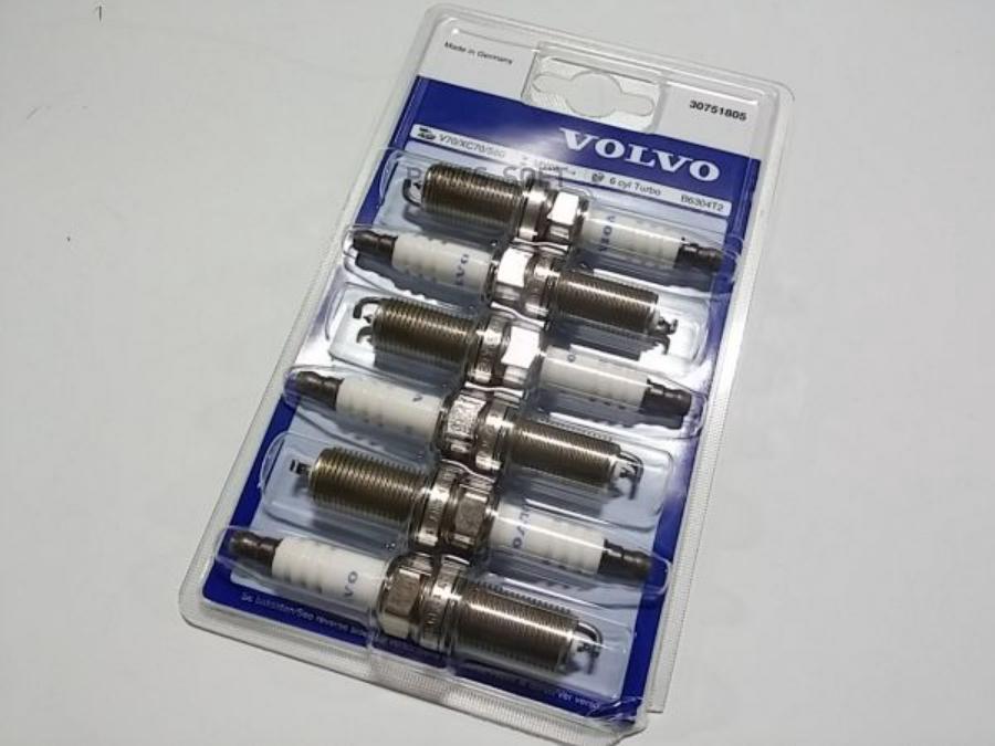 VOLVO 30751805 Комплект свечей зажигания 6шт., S80(07-), V70(08-), XC60, XC70(08-)