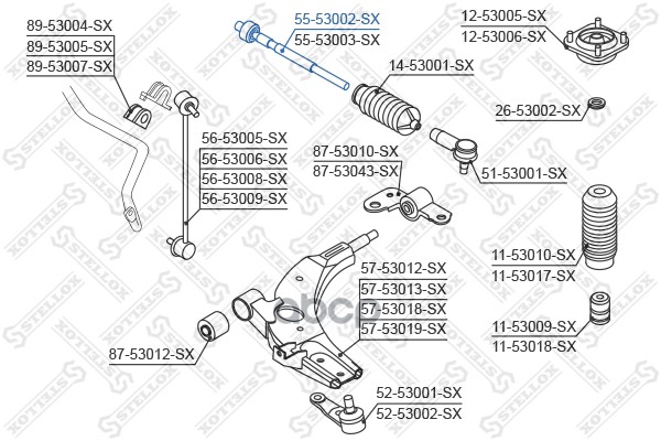 

Тяга Рулевая С Г/У, Кiа Shumа 98-04/Саrеns 00-02 STELLOX 5553002sx