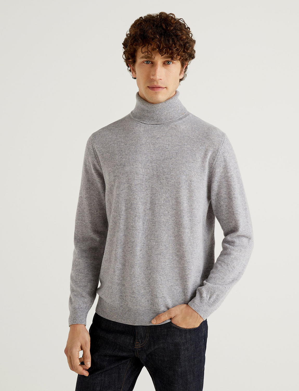 фото Водолазка мужская united colors of benetton 21a_1002u2180 серая xs