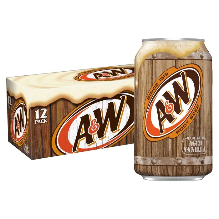 Газированный напиток A&W Root Beer (безалкогольное корневое пиво) (США), 355 мл (12 шт)