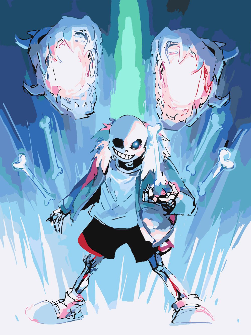 фото Картина по номерам красиво красим undertale sans, 50 х 70 см