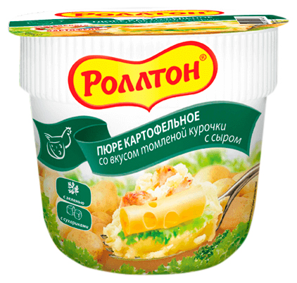 Картофельное пюре Роллтон со вкусом томленой курочки с сыром быстрого приготовления 40 г