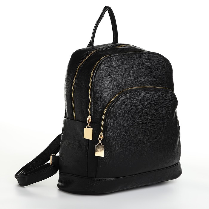 

Рюкзак женский NoBrand Люсиль черный, 32х13х27 см, Люсиль