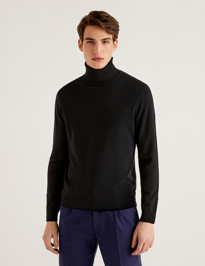 

Свитер мужской 21A_1002U2180 United Colors of Benetton черный S, 21A_1002U2180