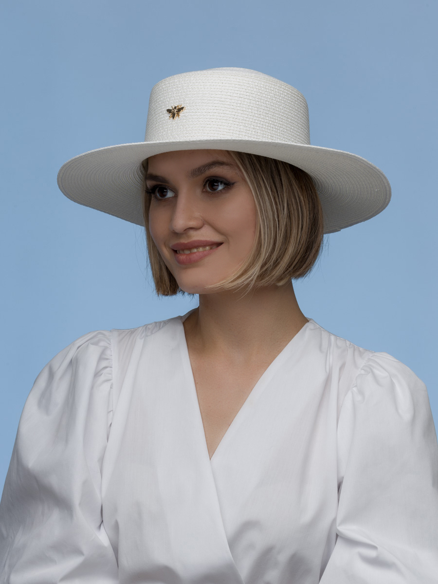 Шляпа женская vintage+ 620LВБ белая, р.55-59