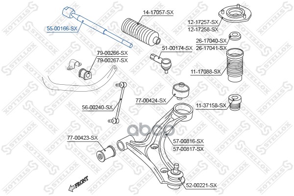 

Тяга Рулевая, Suzuкi Grаnd Vitаrа 1.6/1.9/2.0 06> STELLOX 5500166sx