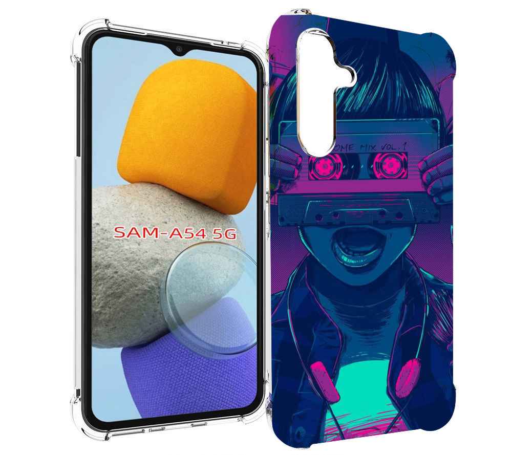 

Чехол MyPads киберпанк с кассетой для Samsung Galaxy A54, Tocco
