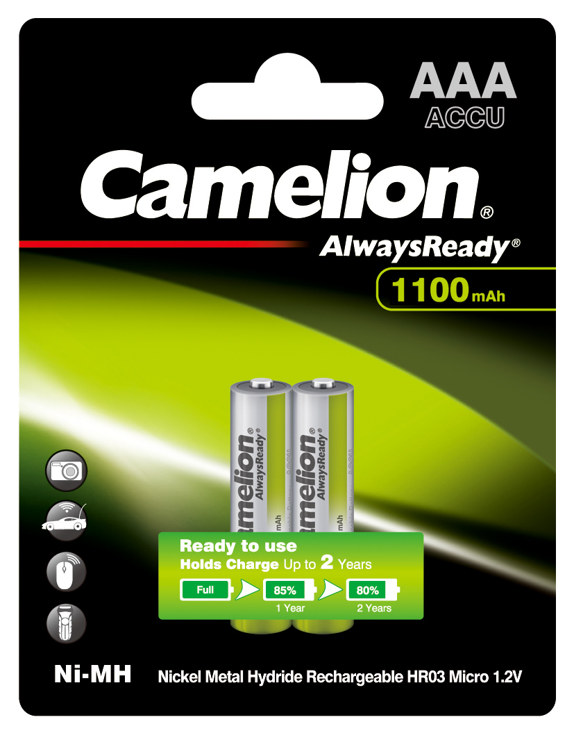 Аккумулятор Camelion Always Ready AAA-1100mAh Ni-Mh BL-2