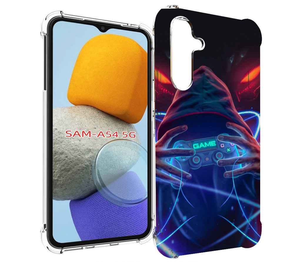

Чехол MyPads игра джойстик неоновый фон для Samsung Galaxy A54, Tocco