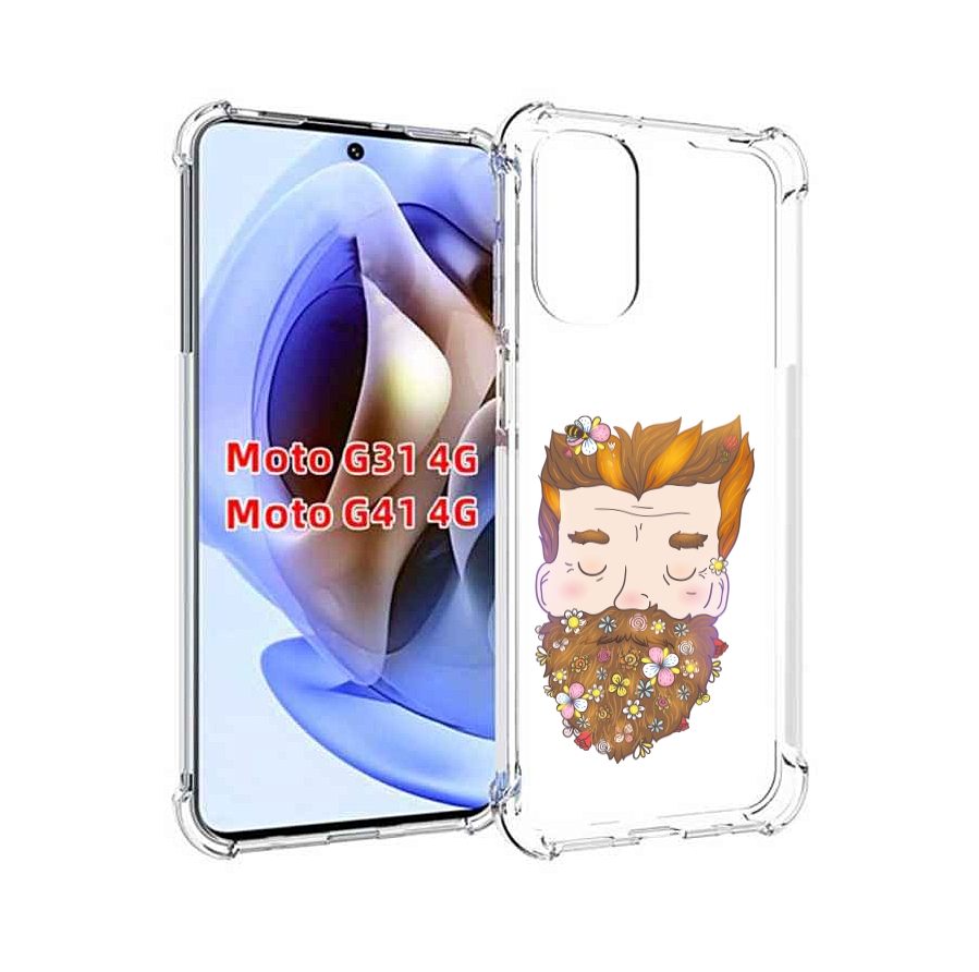 

Чехол MyPads мужчина с цветами в бороде для Motorola Moto G31 4G / G41 4G, Прозрачный, Tocco