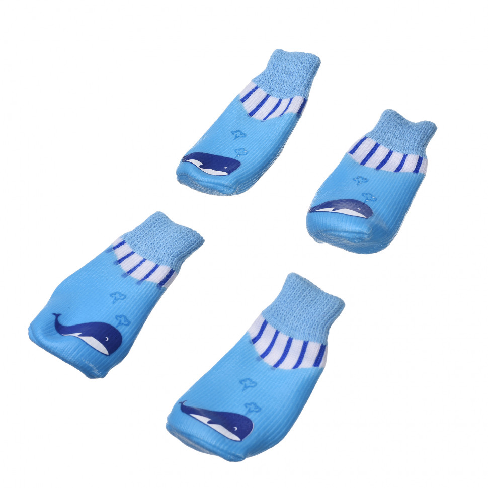 Носки для собак Грызлик Ам размер L, 4 шт голубой