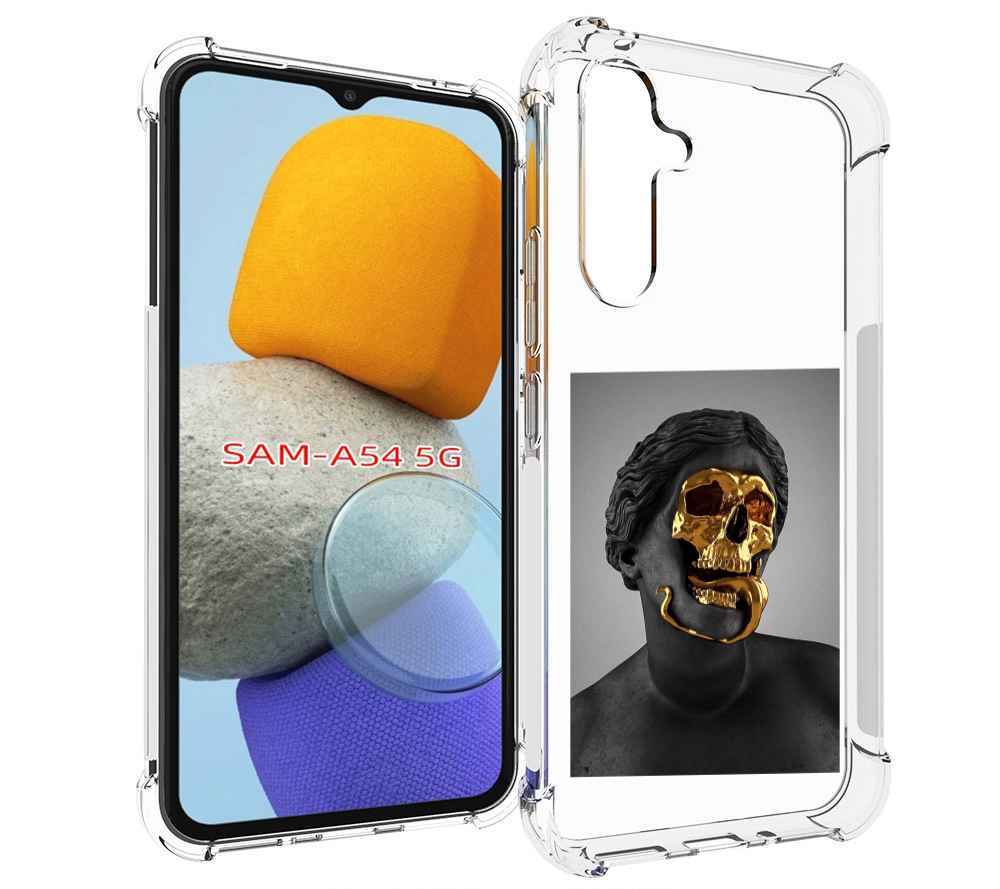 

Чехол MyPads золотой череп в статуе для Samsung Galaxy A54, Tocco