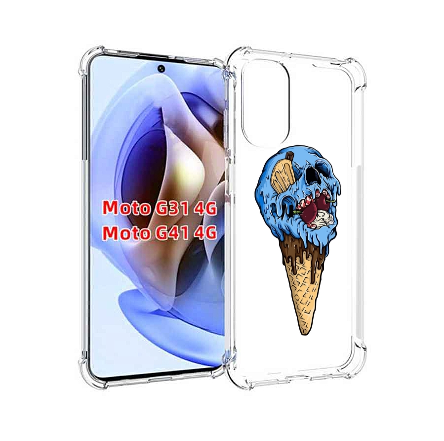 

Чехол MyPads мороженное череп для Motorola Moto G31 4G / G41 4G, Прозрачный, Tocco