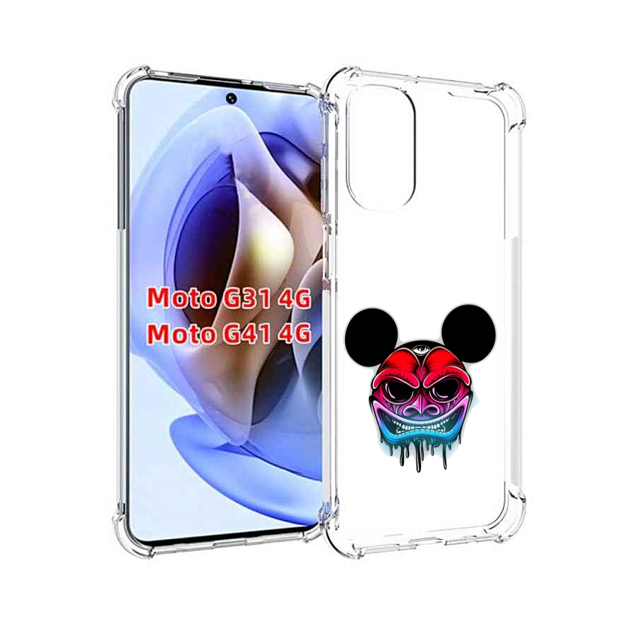 

Чехол MyPads микки в маске для Motorola Moto G31 4G / G41 4G, Прозрачный, Tocco