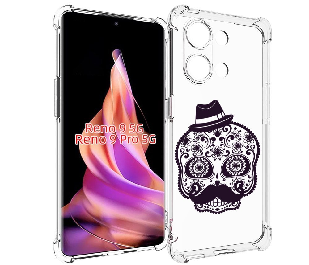 

Чехол MyPads разрисованный скелет для Oppo Reno 9/Reno 9 Pro, Прозрачный, Tocco