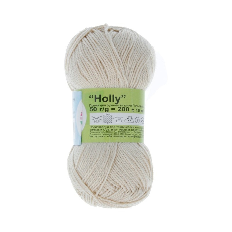 

Пряжа Alpina Holly №010 кремовый, Бежевый, Holly