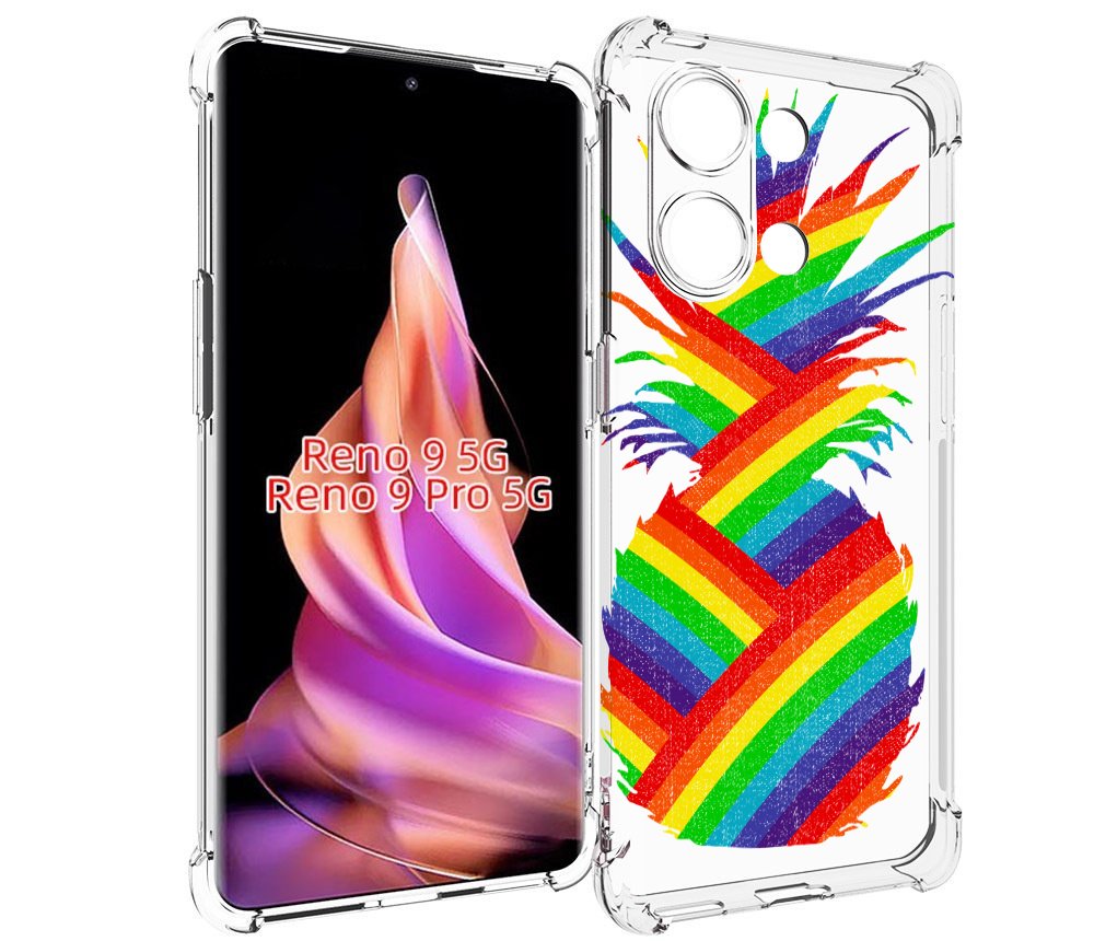 

Чехол MyPads радужный ананас для Oppo Reno 9/Reno 9 Pro, Прозрачный, Tocco
