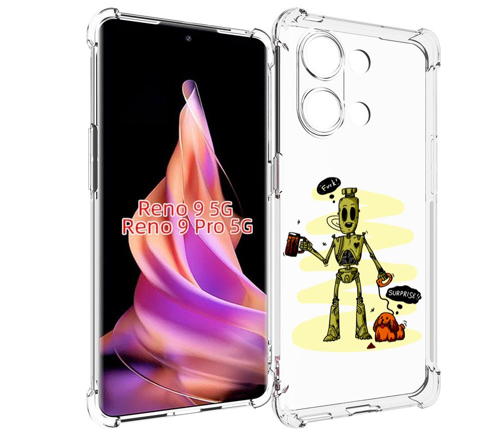

Чехол MyPads прикольный робот для Oppo Reno 9/Reno 9 Pro, Прозрачный, Tocco
