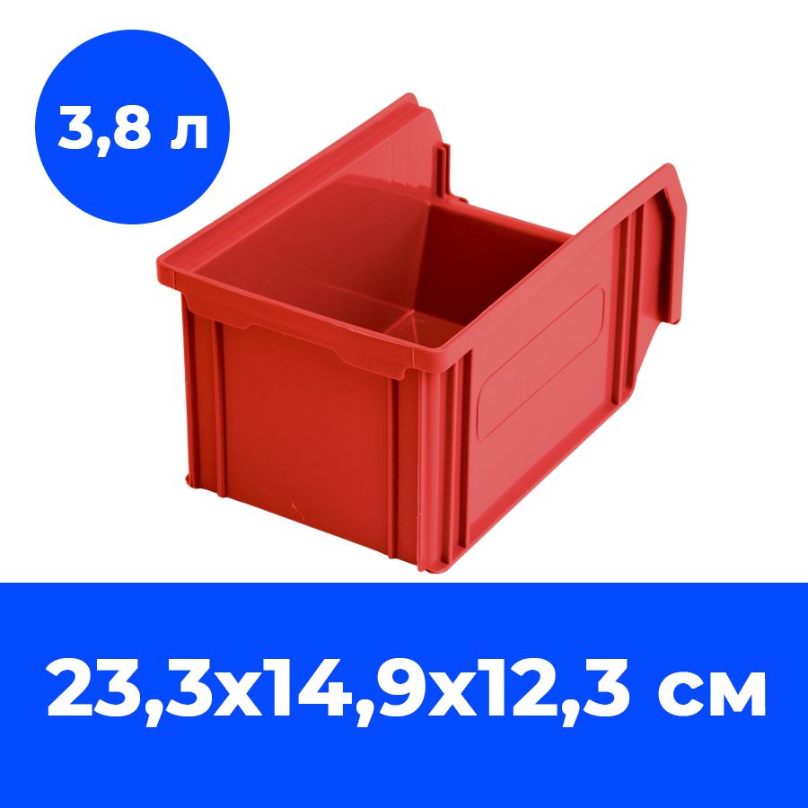 Ящик пластиковый СТАРКИТ, красный, 23х15х12 см, C-2