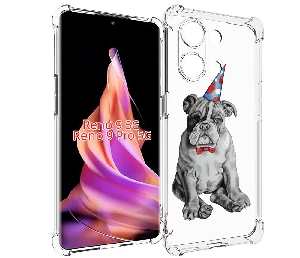 

Чехол MyPads праздничный щенок для Oppo Reno 9/Reno 9 Pro, Прозрачный, Tocco