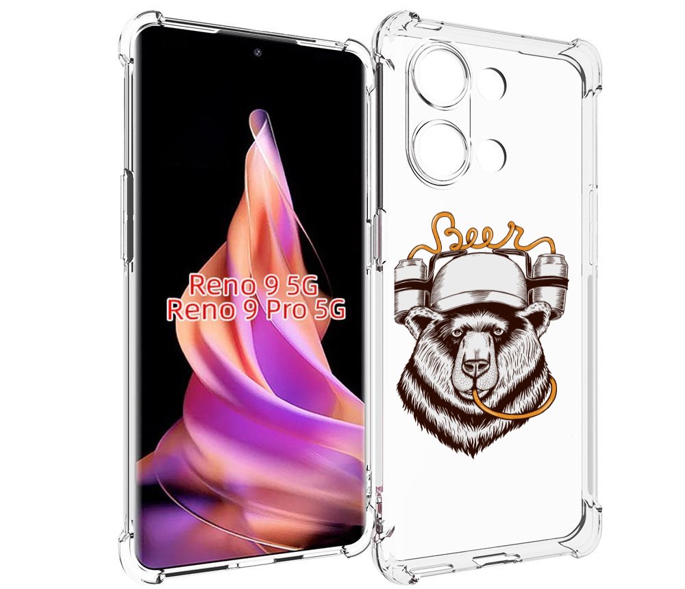 

Чехол MyPads пивной медведь для Oppo Reno 9/Reno 9 Pro, Прозрачный, Tocco