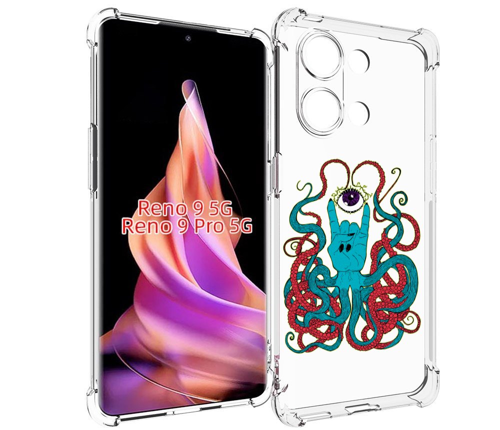 

Чехол MyPads осьминог-рука абстракция для Oppo Reno 9/Reno 9 Pro, Прозрачный, Tocco