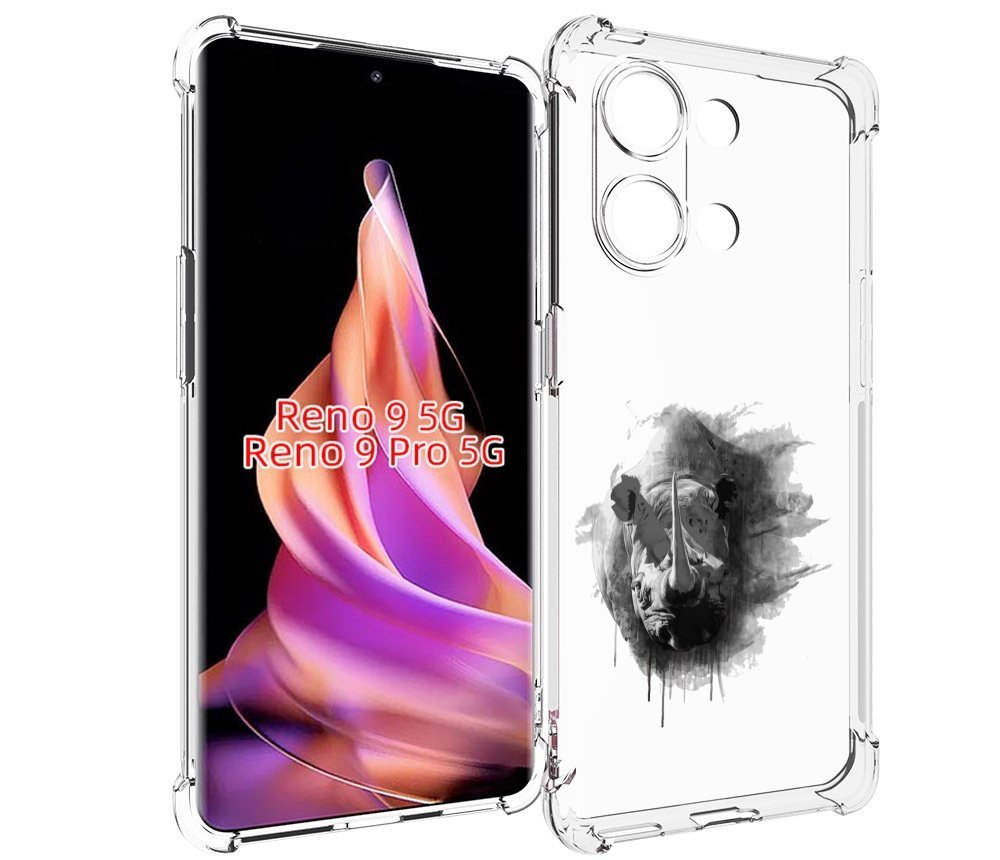 

Чехол MyPads носорог для Oppo Reno 9/Reno 9 Pro, Прозрачный, Tocco