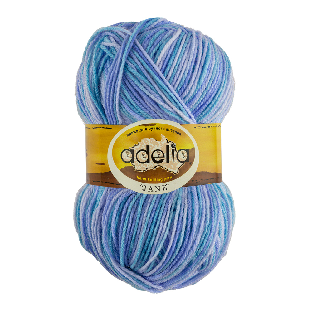 

Пряжа Adelia Jane №08 темно-голубой, голубой, Jane