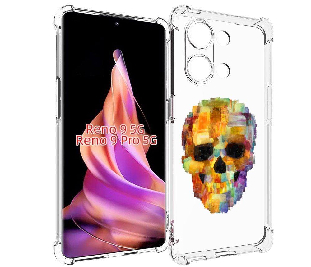 

Чехол MyPads нарисованный череп для Oppo Reno 9/Reno 9 Pro, Прозрачный, Tocco