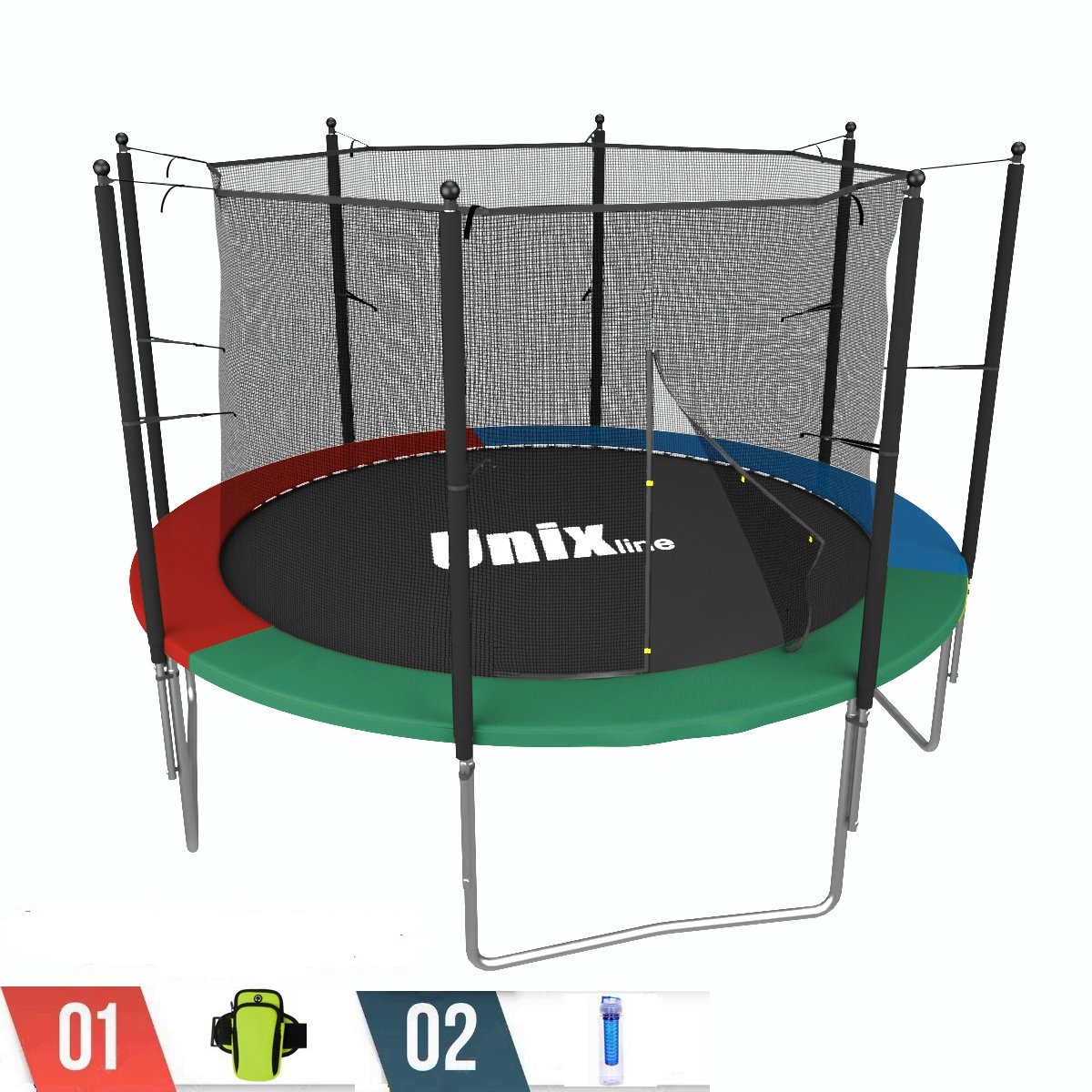 фото Батут каркасный unix line 8ft (2,44 м) simple (inside) + набор аксессуаров