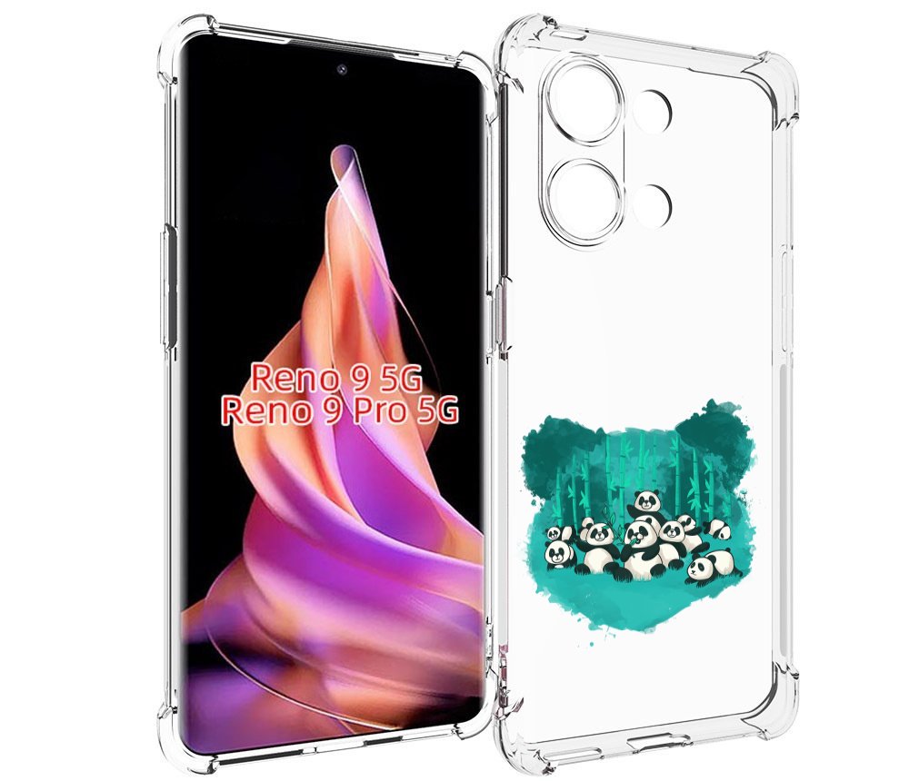 

Чехол MyPads нарисованные панды для Oppo Reno 9/Reno 9 Pro, Прозрачный, Tocco