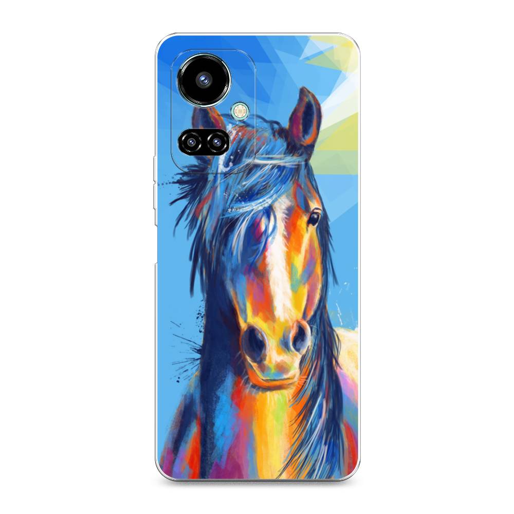 

Чехол на Tecno Camon 19 "Лошадь арт 3", Голубой;желтый;синий, 302250-1