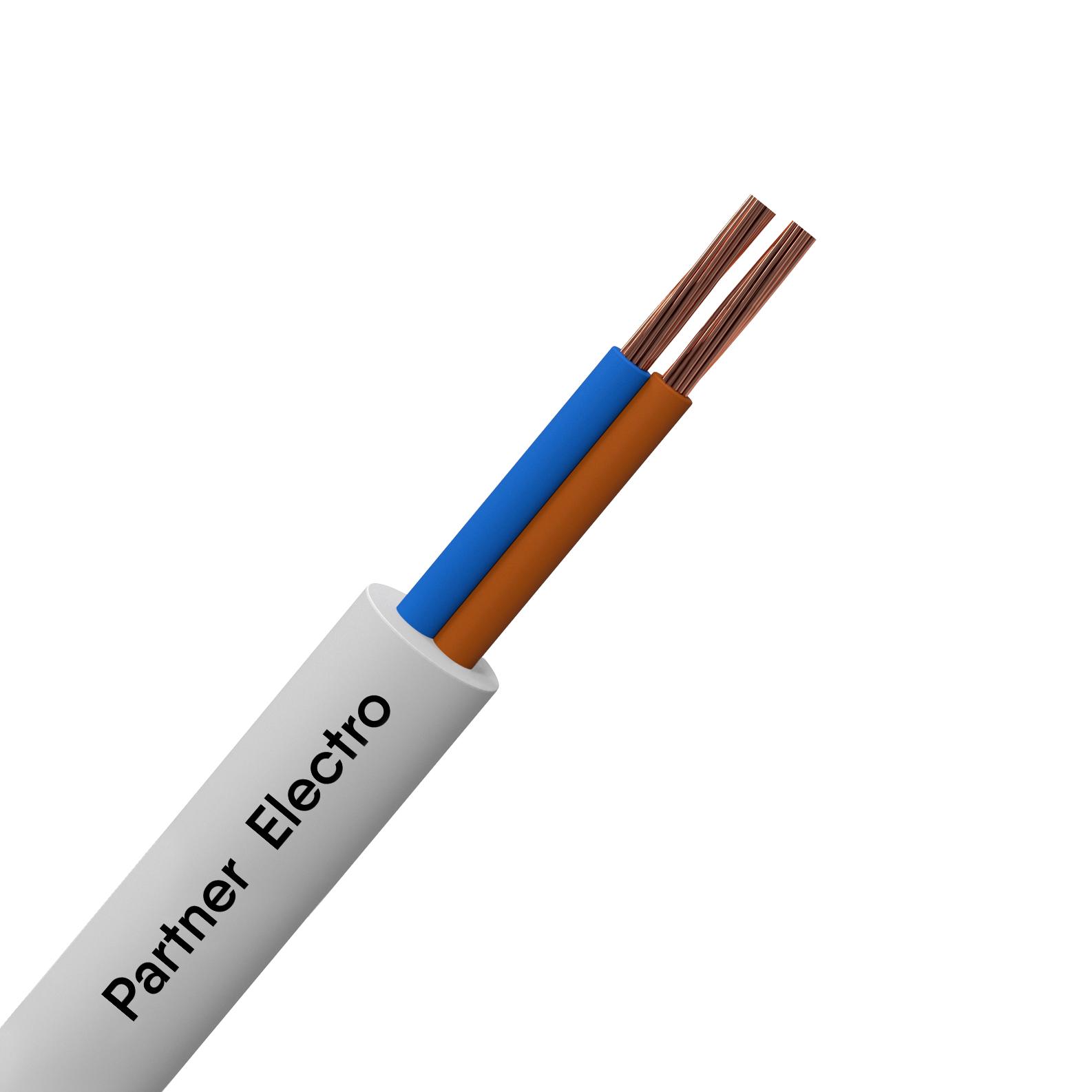 Провод Партнер-Электро  ПВС 2х2,5 ГОСТ белый (100м) шнур для вязания 100% полиэфир 3мм 100м 200±20гр 01 белый