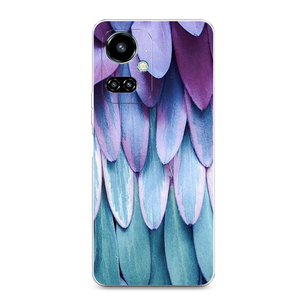 

Чехол на Tecno Camon 19 "Синее перо", Фиолетовый;голубой, 302250-3