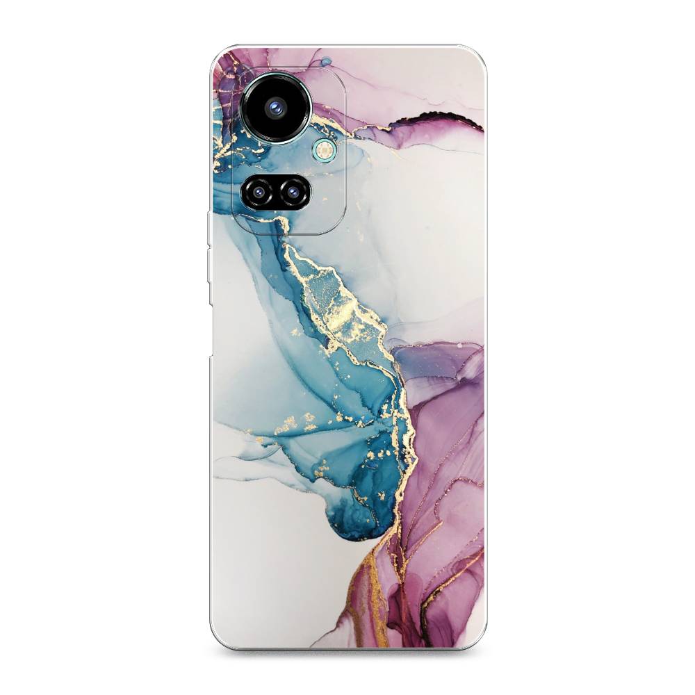 

Чехол на Tecno Camon 19 "Розовые разводы рисунок", Синий;розовый;золотистый, 302250-3