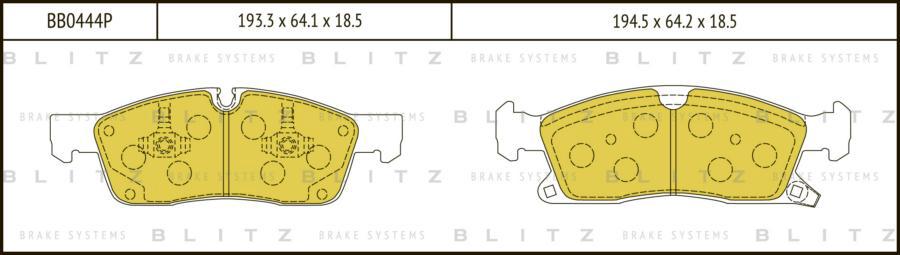 

Тормозные колодки BLITZ передние дисковые bb0444p