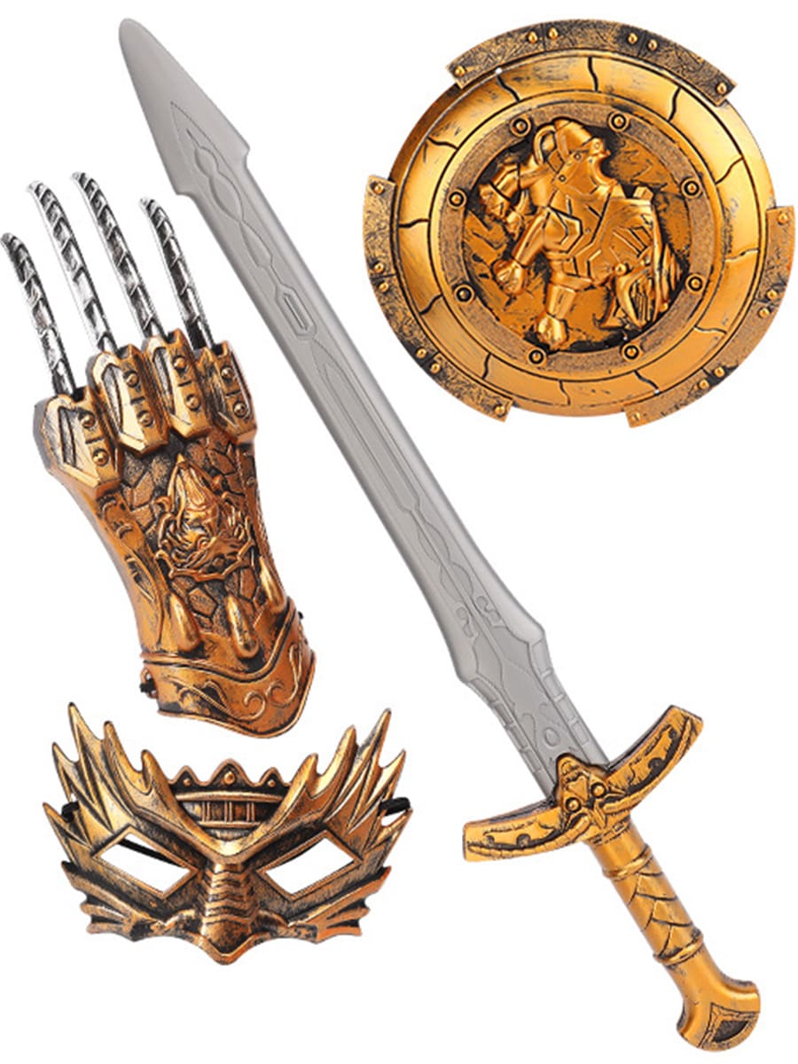 Набор игрушечного оружия StarFriend 4 в 1 маска, щит, меч, перчатка набор игрушечного оружия задира меч секира knopa 87025