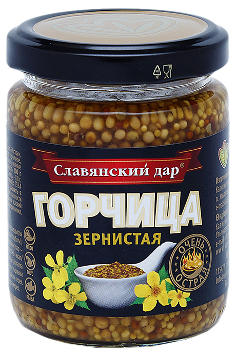 

Горчица Славянский дар Зернистая пикантная 170 г