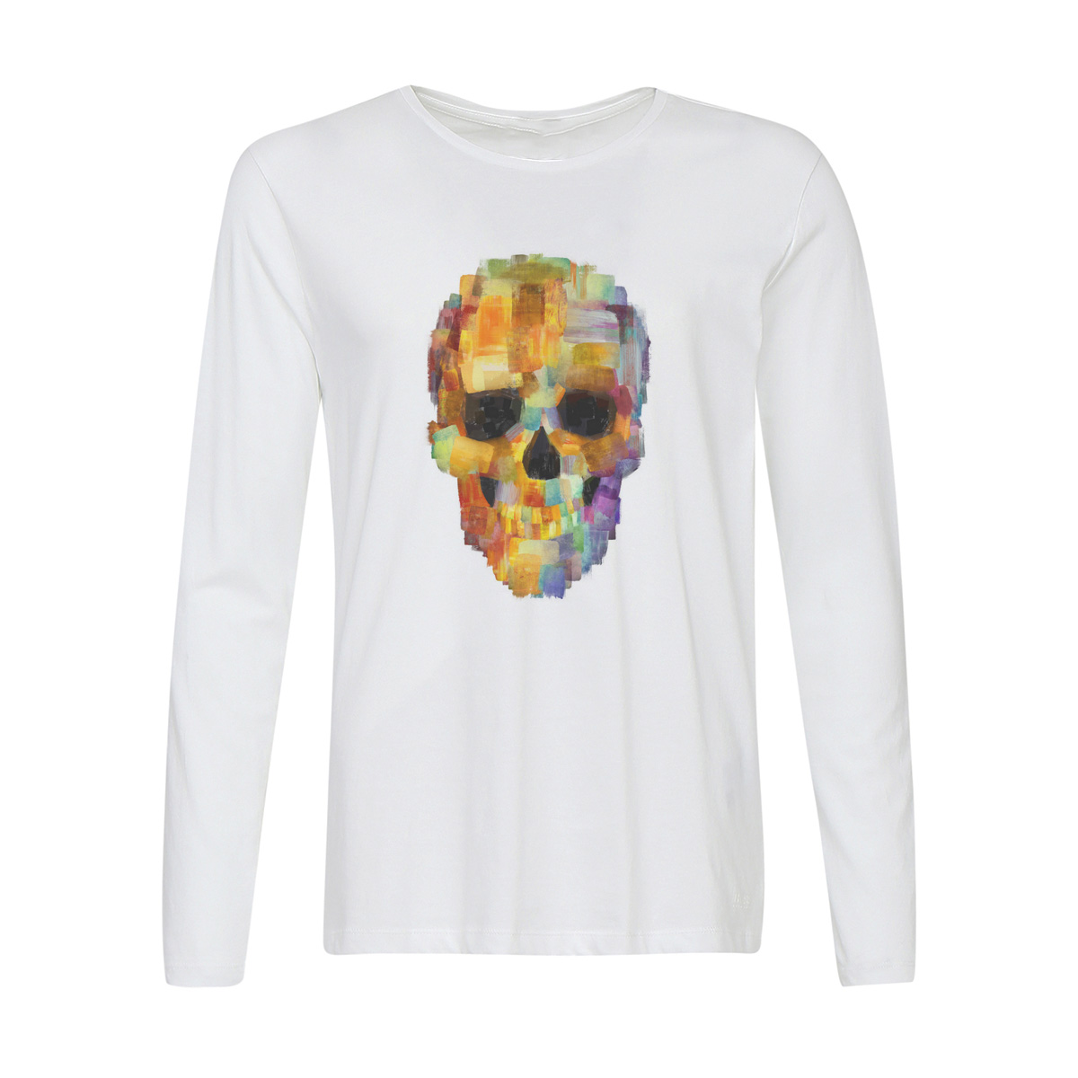 

Лонгслив CoolPodarok Череп из мазков, Белый, 2w015756