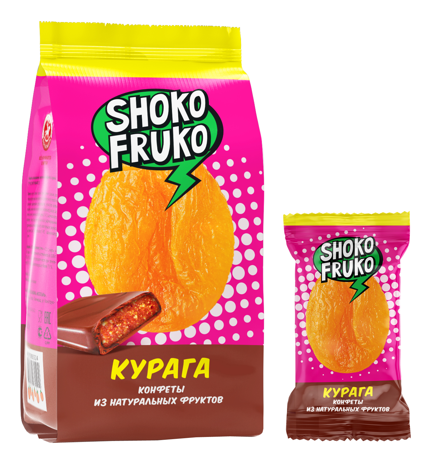 

Глазированные конфеты Shoko Fruko с курагой 170 г