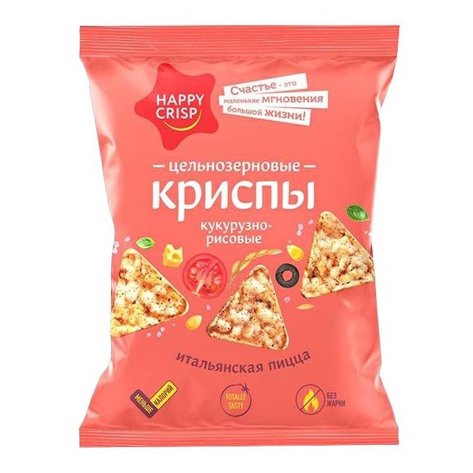 Криспы кукурузно-рисовые Happy Crisp итальянская пицца 50 г 61₽