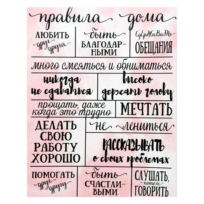 

КНР "Главные правила дома", 38х48 см