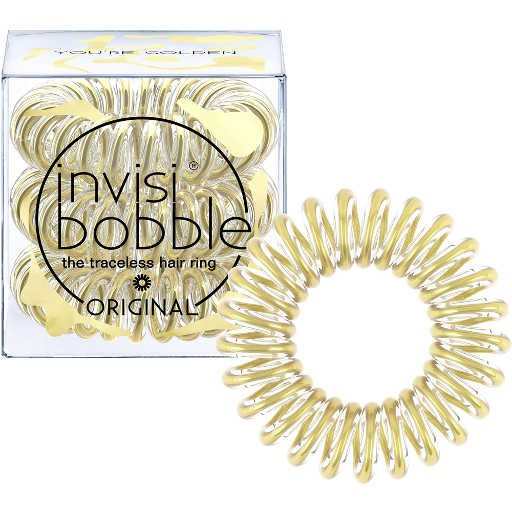 Резинка-браслет для волос Invisibobble ORIGINAL You're Golden с подвесом